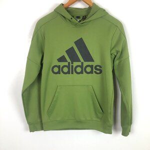 Adidas Hooded Sweatshirt Men's Sz Small ClimaWarm Pullover Kangaroo Pocket Green